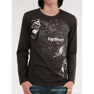 100%Cotton Wholesale Fashion Custom Long Sleeve Men T Shirt